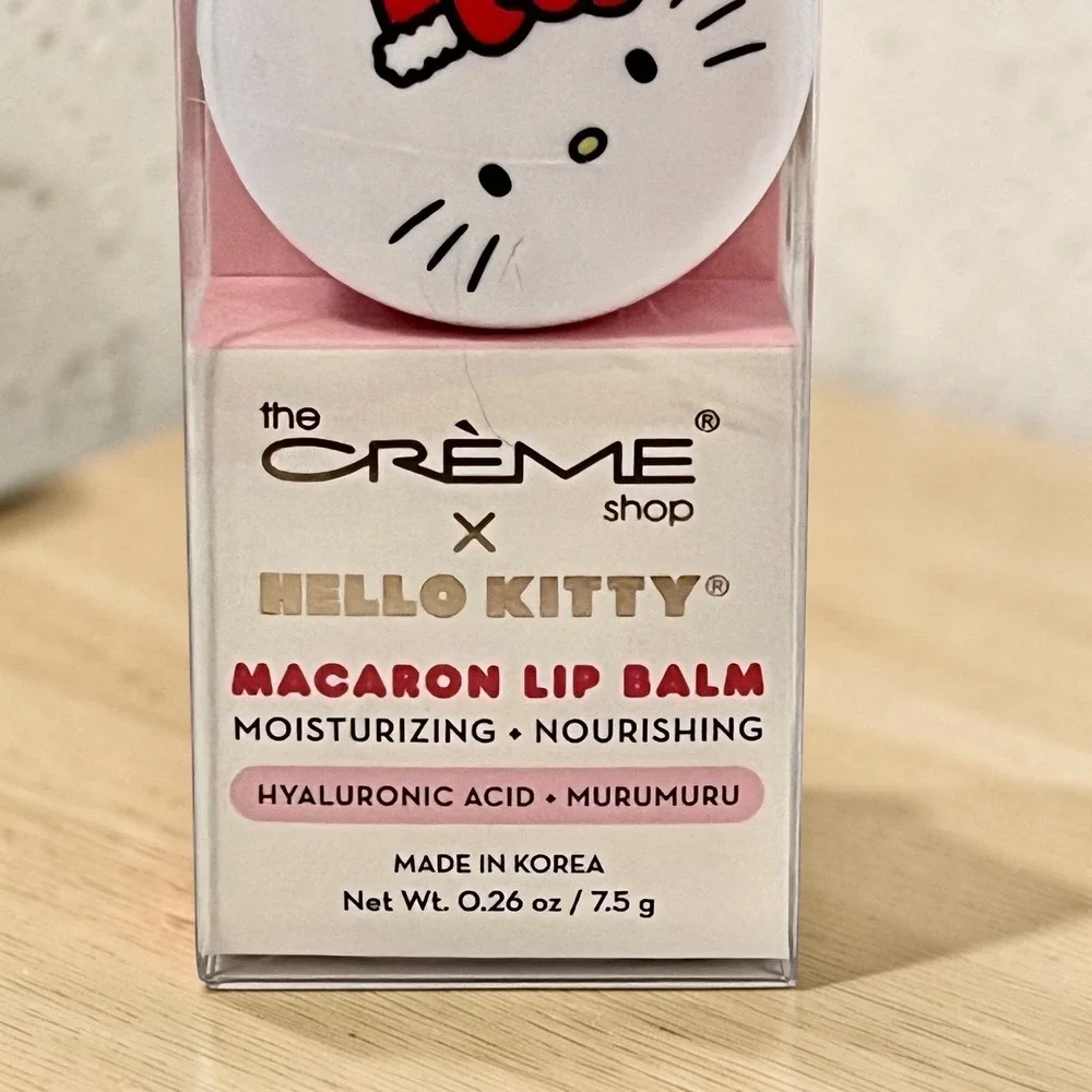 The Crème Shop Hello Kitty Macaron Lip Balm Marshmallow Fluff Limited Edition